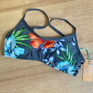 KONA SOL Tank Bralette Bikini Top Gray | Women’s Small